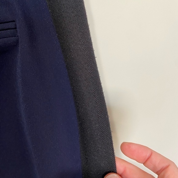 Rebecca Taylor Tuxedo Side Stripe Ankle Crop Ava Techy Pants Size 8 Navy - Picture 8 of 10